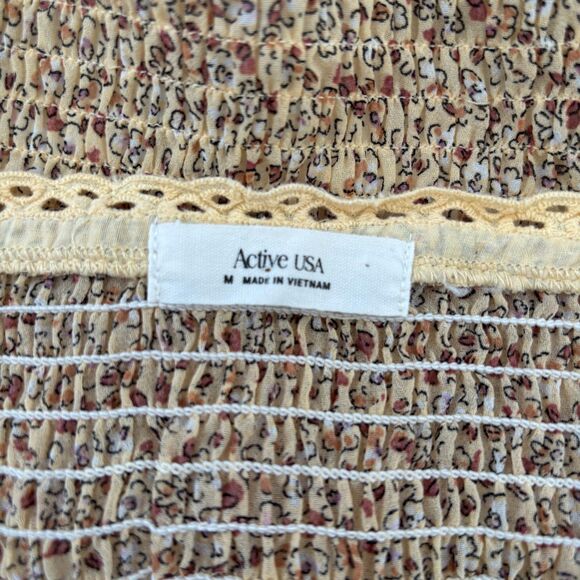 Active USA Womens Juniors Earthy Granola Crop Top Medium Cottage Milkmaid Fairy - Picture 3 of 7